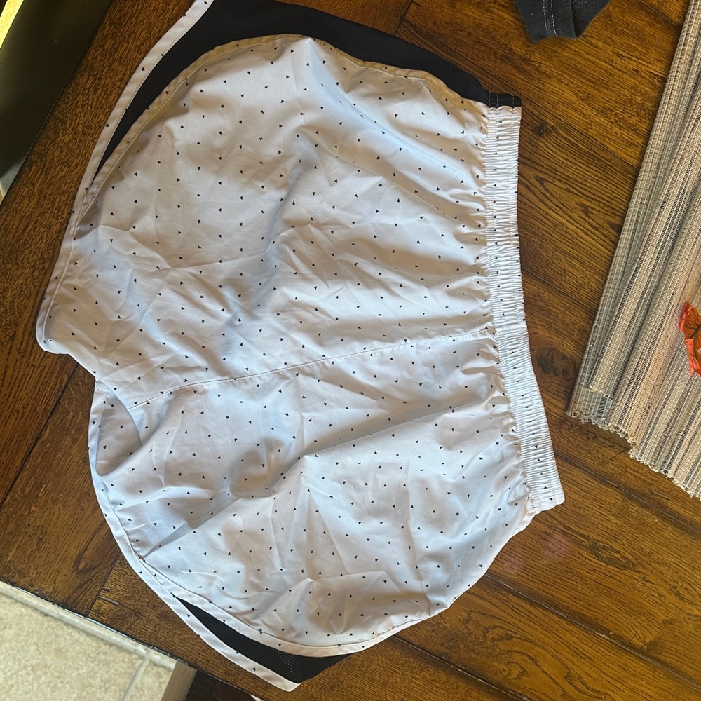 Nike Dri-Fit Women's White and Black Athletic Shorts - Picture 2 of 4